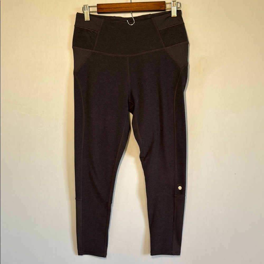 Apana Heathered Purple Leggings High Rise Pocket Activewear Medium